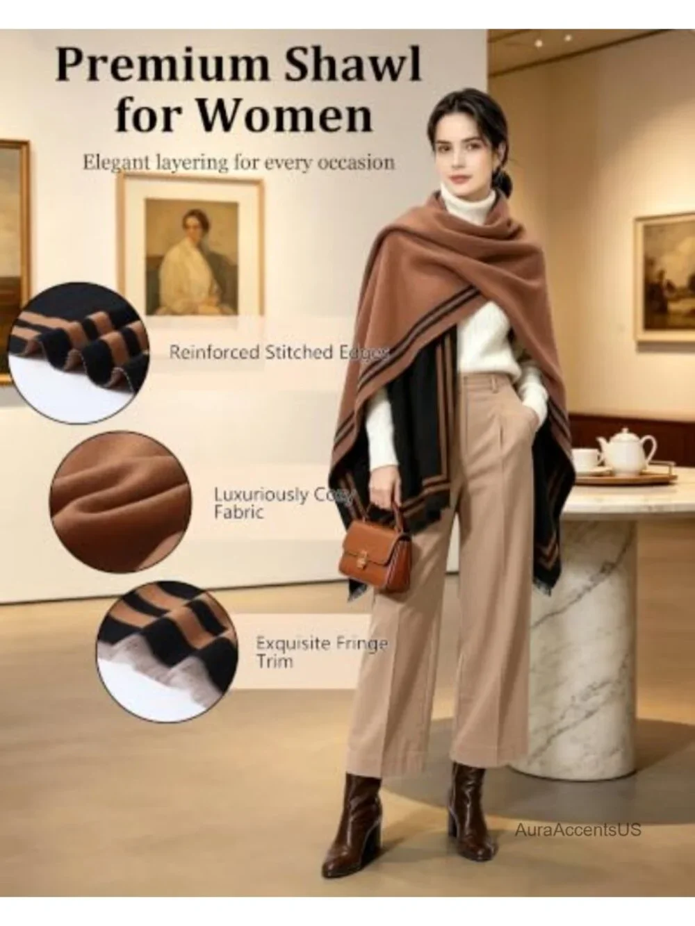 Reversible Pashmina Shawl Wrap Evening Dress Women's Oversized Scarf